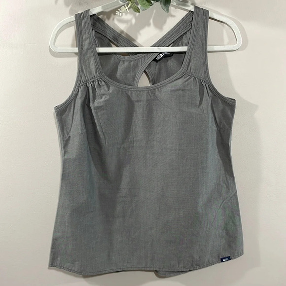 The North Face Woven Asphalt Grey Keyhole Back Tank Top M - Picture 1 of 13